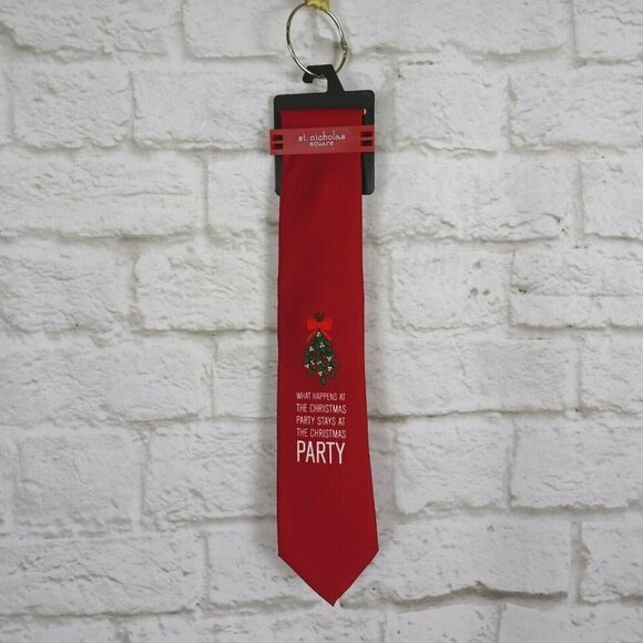 💰3/$25 NWT St. Nicholas Square Men's Neck Tie Holiday Christmas Party  Novelty - Picture 3 of 12